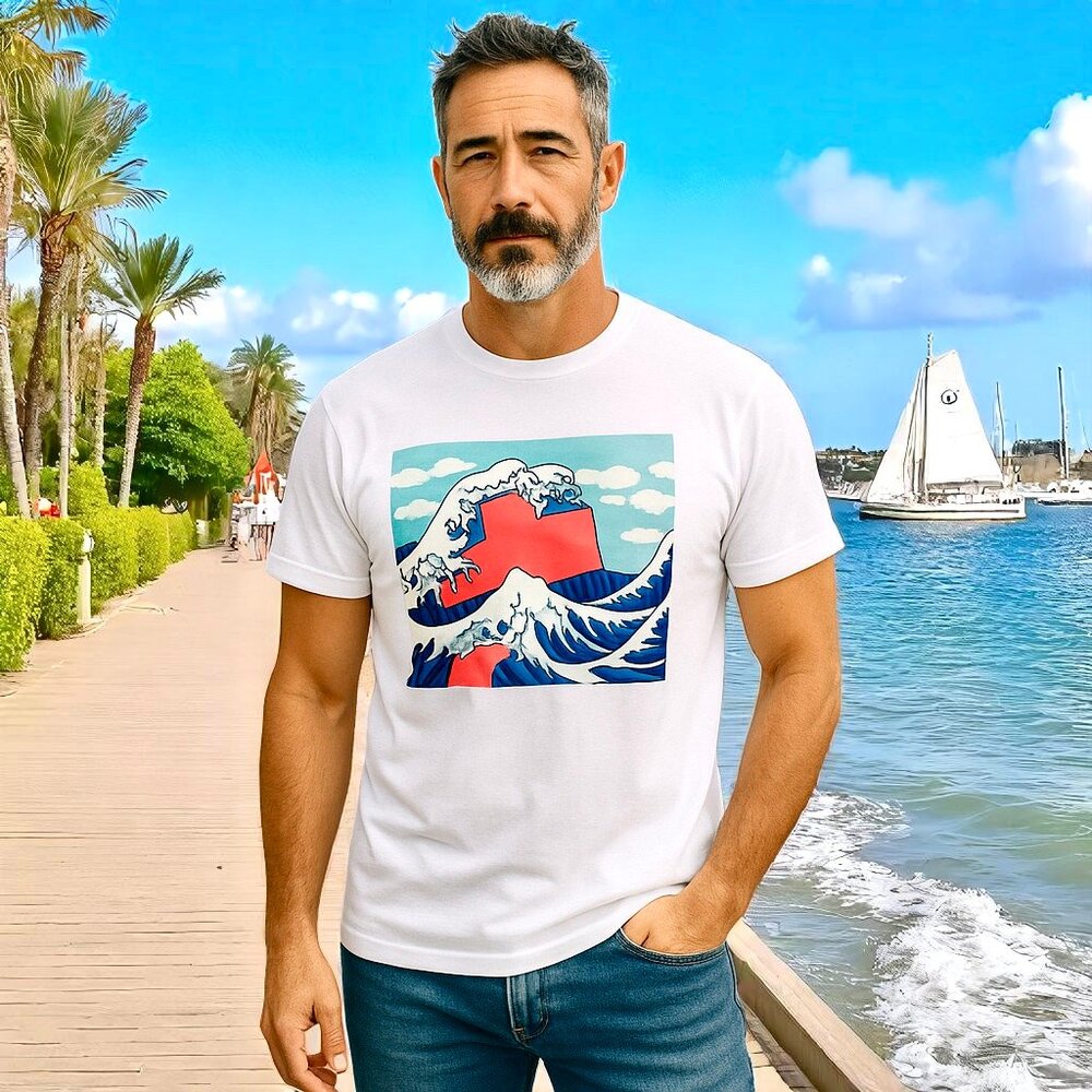 Pink Dolphin T-Shirt WAVES + LOGOS